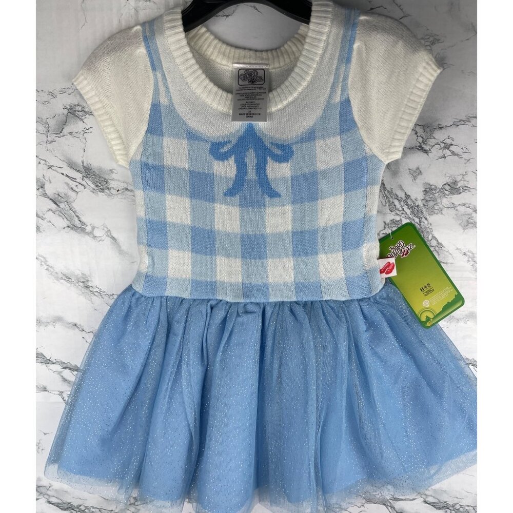 The Wizard Of Oz Dorothy Cosplay Dress 2T White & Blue Acrylic/Polyester - Picture 1 of 9